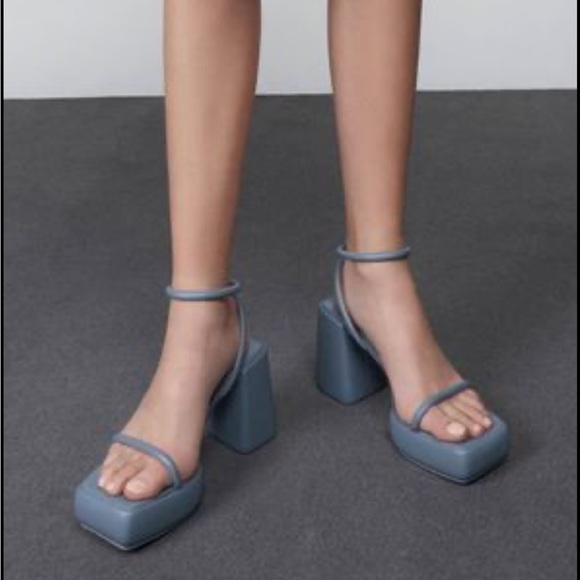 Lucile Platform Calf Boots - Blue EU 37/ US 7 - Picture 3 of 10